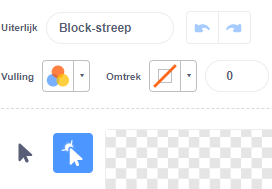 In het tekstvak bonvenaan staat nu de tekst block streep.