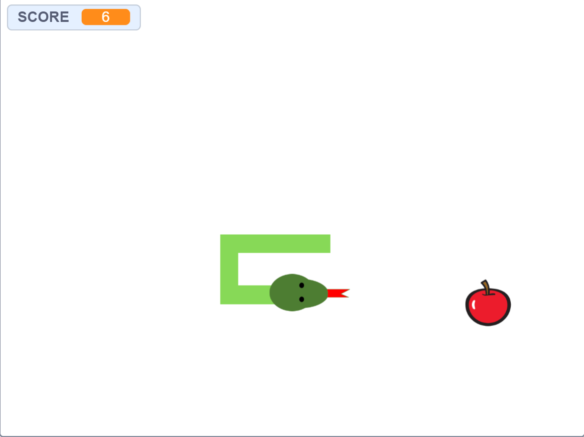 De groene slang groeit door appels te eten.