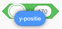 Het blokje y-positie wordt boven het blokje van de "groter dan" vergelijking gehouden.