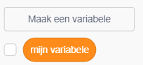 Knop met de tekst "Maak een variabele".