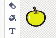 Het uiterlijk van de appel wordt bewerkt. Die heeft nu een gele kleur.